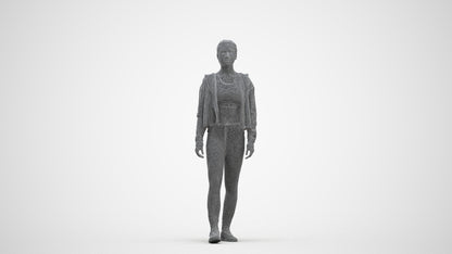 realistic 3D people woman sport, render-ready for V-Ray and Corona, FBX OBJ, three-quarter front view render