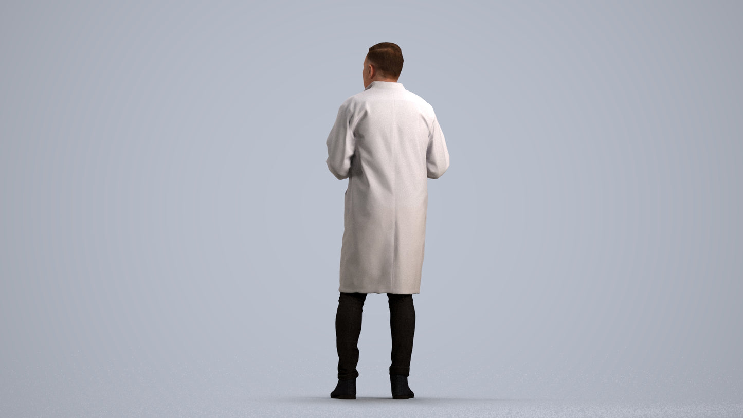 realistic 3D people man medical, render-ready for V-Ray and Corona, FBX OBJ, front view render