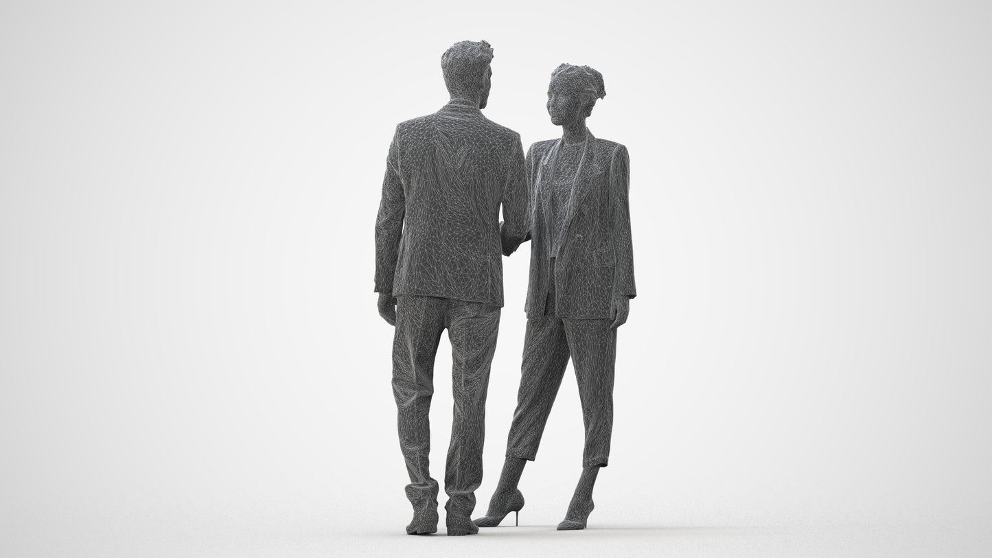 3D people model woman business shopping, scanned human for 3ds Max rendering, square thumbnail