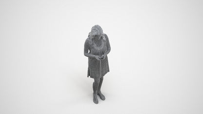 scanned 3D woman casual pool, photogrammetry people for Enscape and V-Ray, wireframe three-quarter view