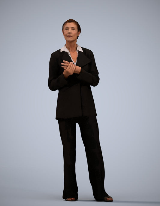realistic 3D people senior woman business, render-ready for V-Ray and Corona, FBX OBJ
