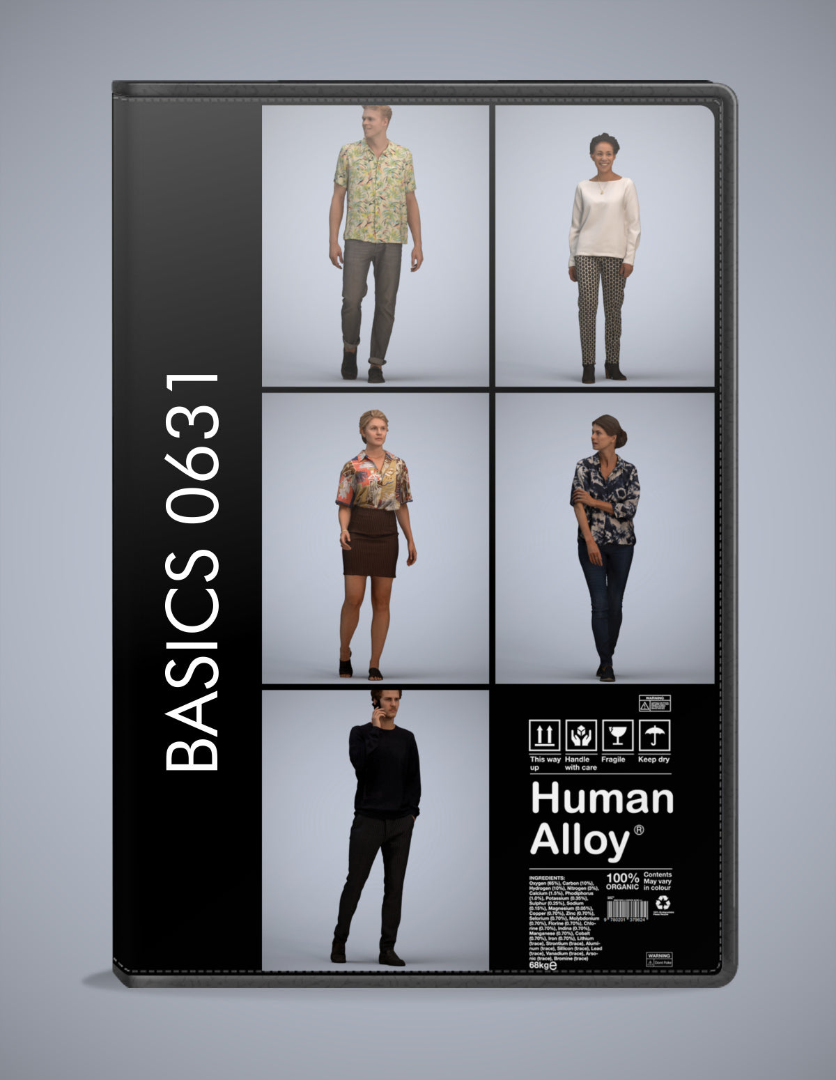 photogrammetry 3D people walking collection, 5 realistic human models archviz FBX