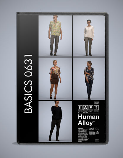 photogrammetry 3D people walking collection, 5 realistic human models archviz FBX