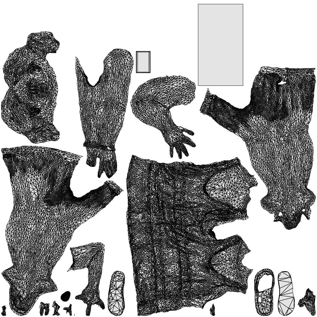 3D people model woman pool, scanned human for 3ds Max rendering, wireframe top-down view