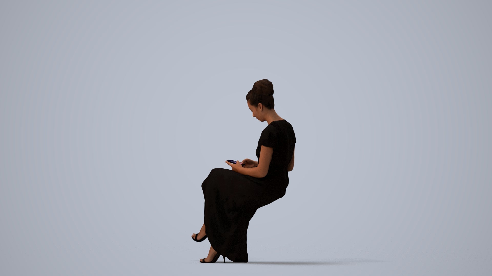 3D people model woman formal formalaffairs, scanned human for 3ds Max rendering, three-quarter view render
