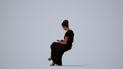 3D people model woman formal formalaffairs, scanned human for 3ds Max rendering, three-quarter view render