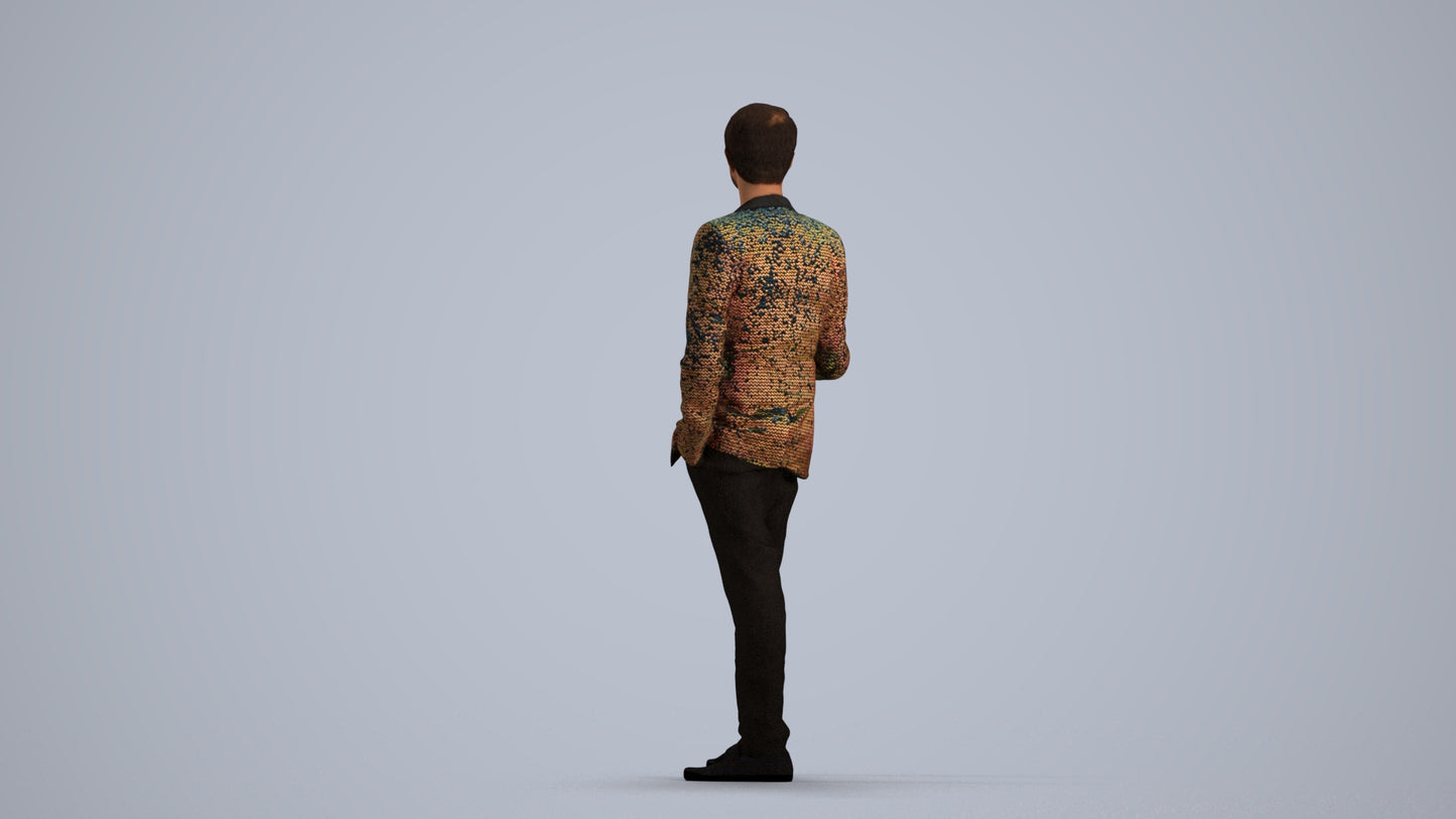 3D people model man formal formalaffairs, scanned human for 3ds Max rendering, front view render