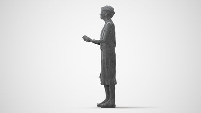 realistic 3D human woman casual standing, archviz people FBX OBJ for Blender, square thumbnail