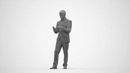 realistic 3D people man business, render-ready for V-Ray and Corona, FBX OBJ, wireframe back view