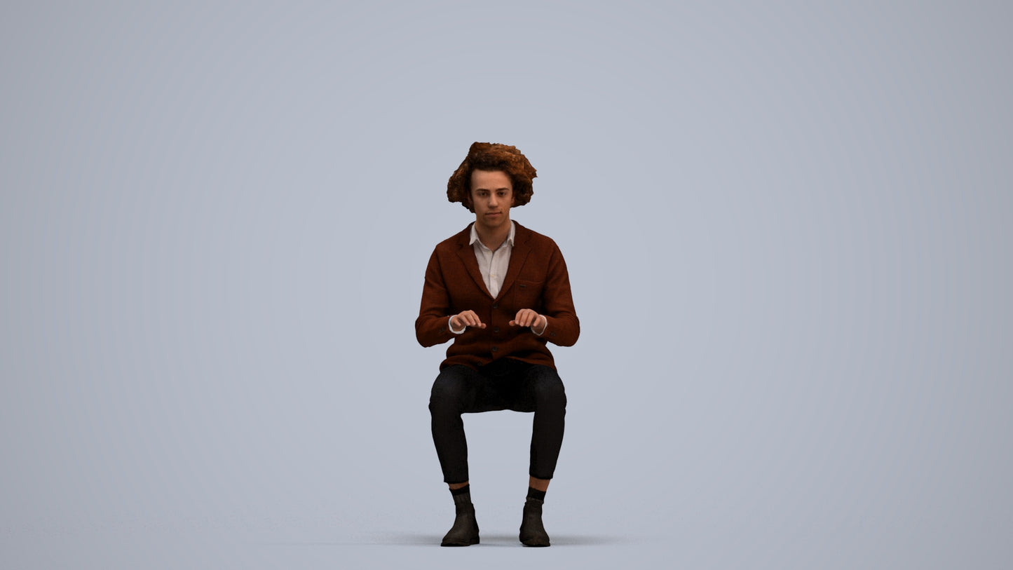 realistic 3D man business, scanned archviz people for Blender and 3ds Max, standing pose render