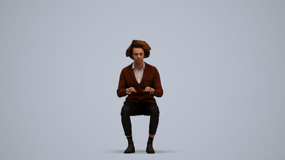 realistic 3D man business, scanned archviz people for Blender and 3ds Max, standing pose render