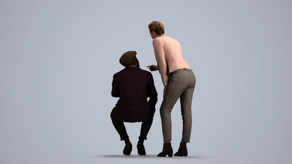 realistic 3D woman business, scanned archviz people for Blender and 3ds Max, front view render