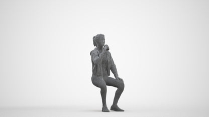 realistic 3D human woman sport, archviz people FBX OBJ for Blender, three-quarter front view render