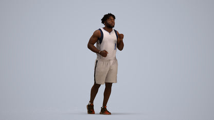 3D people model man sport, scanned human for 3ds Max rendering, standing pose render