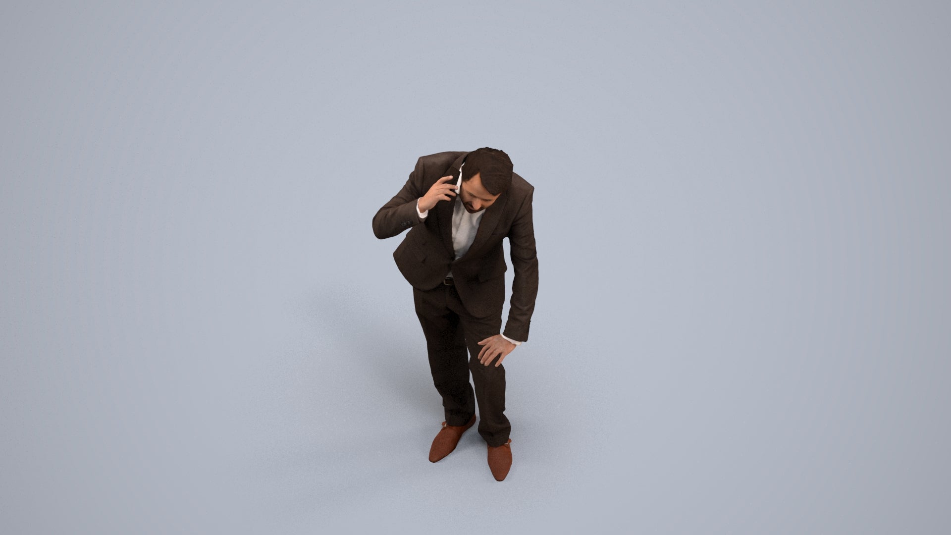 photogrammetry 3D man business, realistic human model archviz FBX, back view render