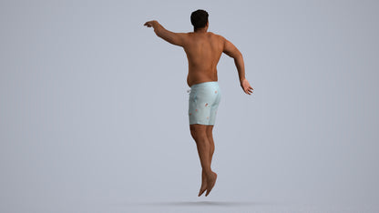 realistic 3D people man sport pool, render-ready for V-Ray and Corona, FBX OBJ, front view render