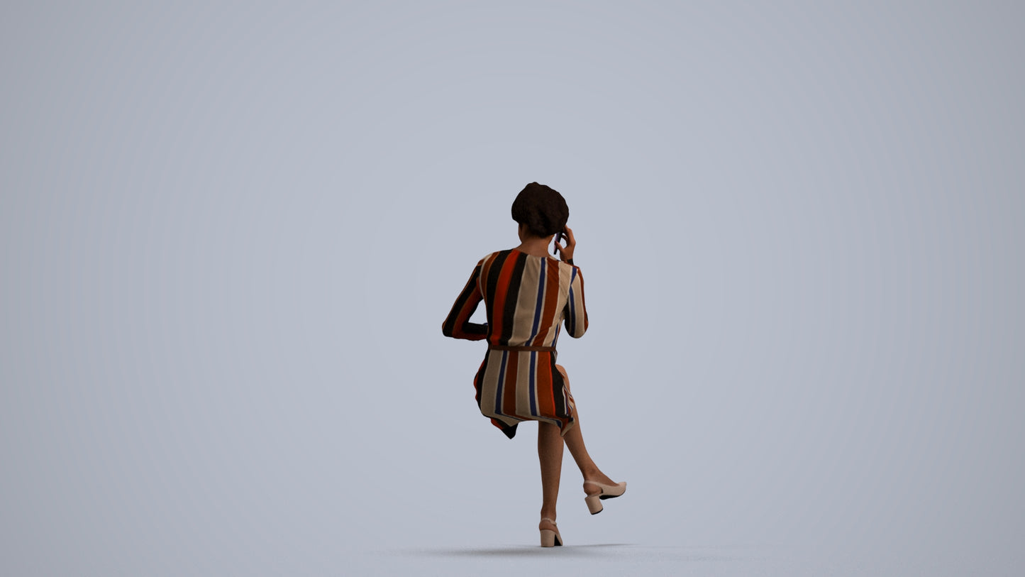 photogrammetry 3D woman casual business, realistic human model archviz FBX, front view render