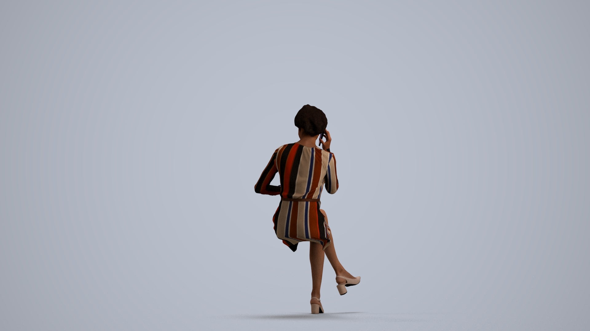 photogrammetry 3D woman casual business, realistic human model archviz FBX, front view render