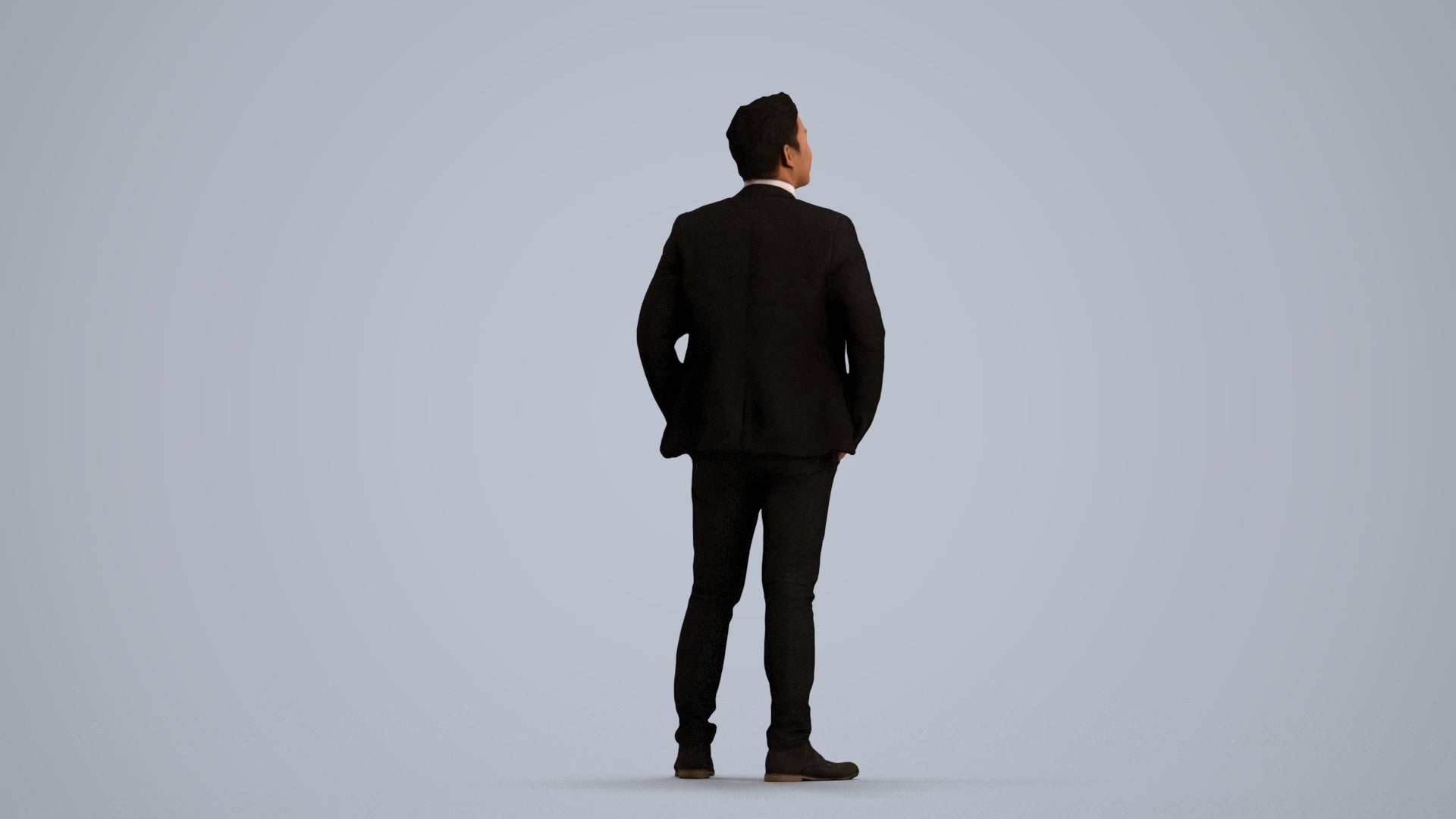 3D scanned man business, photorealistic archviz people for Enscape and SketchUp, front view render