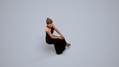 realistic 3D woman formal formalaffairs, scanned archviz people for Blender and 3ds Max, back view render