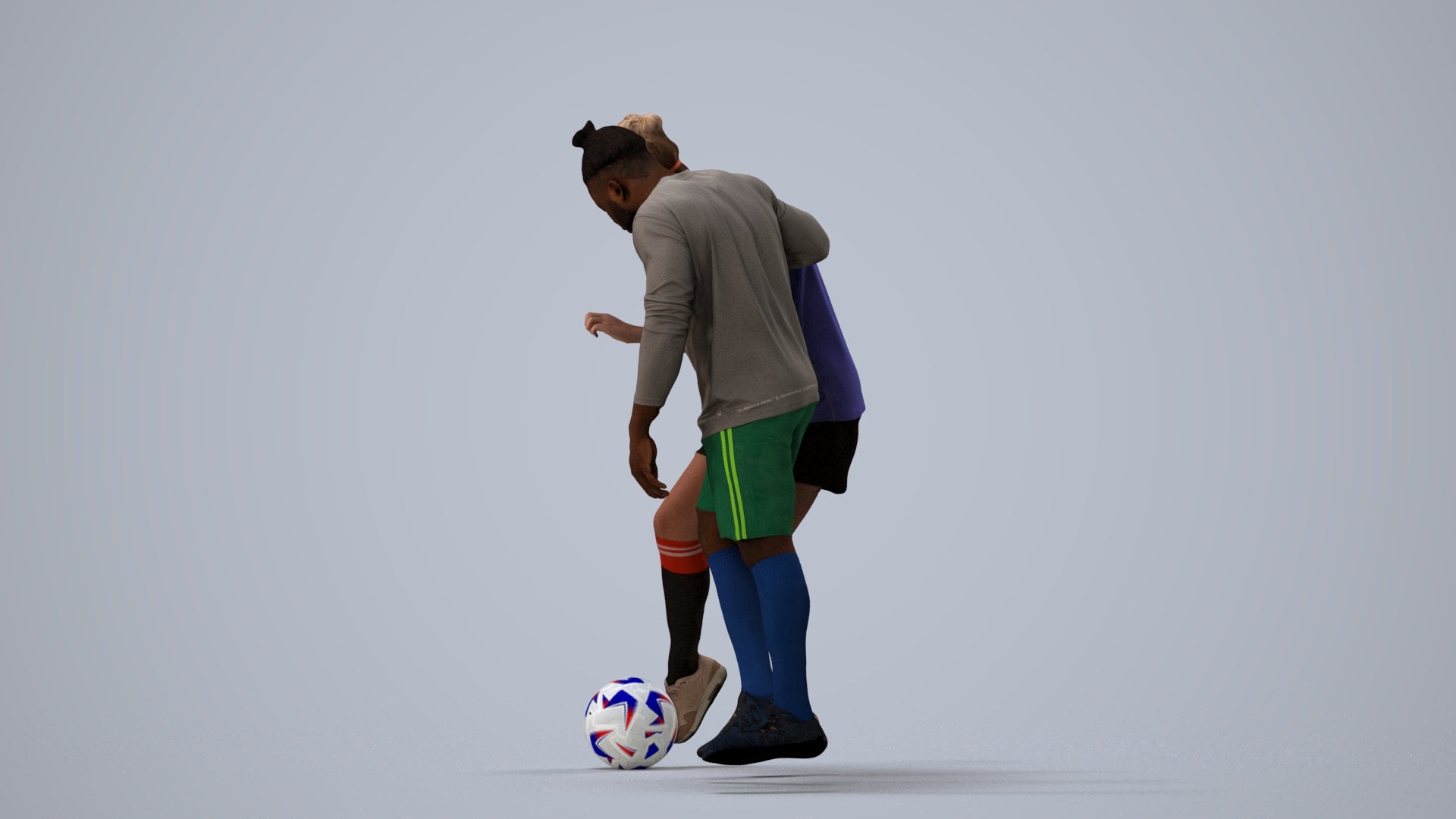 3D scanned woman sport, photorealistic archviz people for Enscape and SketchUp, three-quarter view render