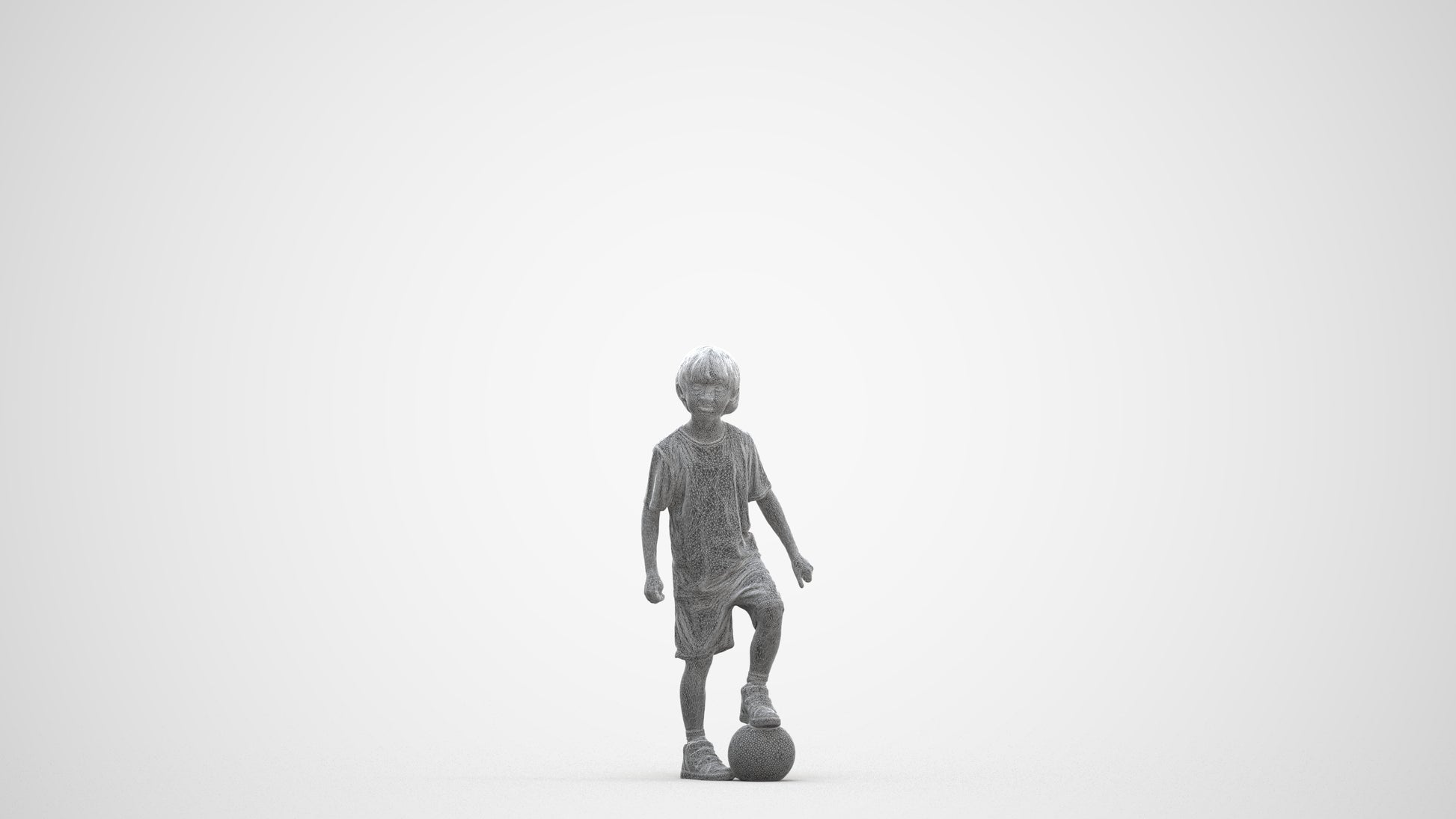 photogrammetry 3D boy casual kids, realistic human model archviz FBX, three-quarter front view render