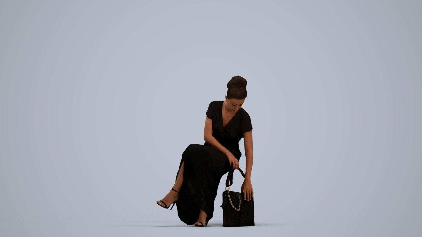 scanned 3D woman formal formalaffairs, photogrammetry people for Enscape and V-Ray, standing pose render