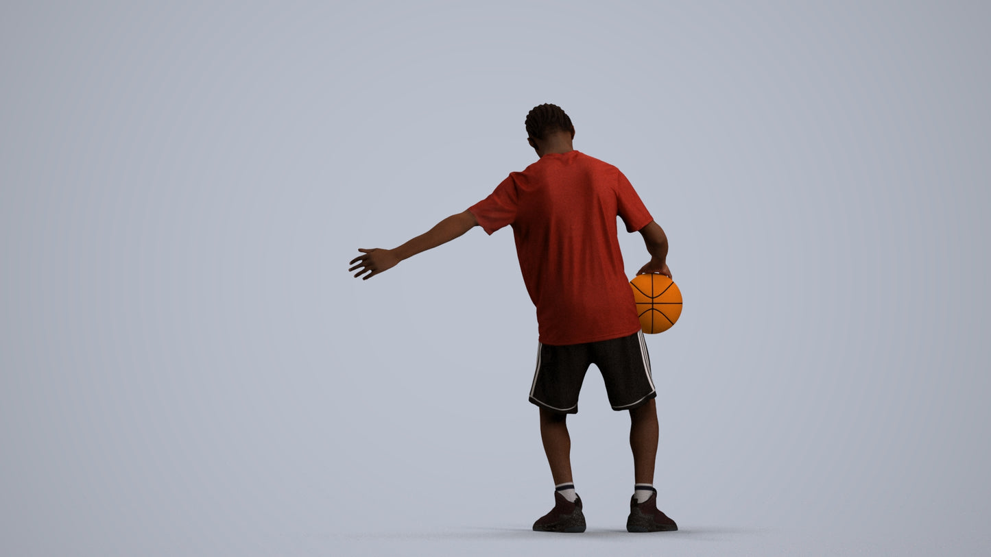 3D people model boy sport, scanned human for 3ds Max rendering, front view render