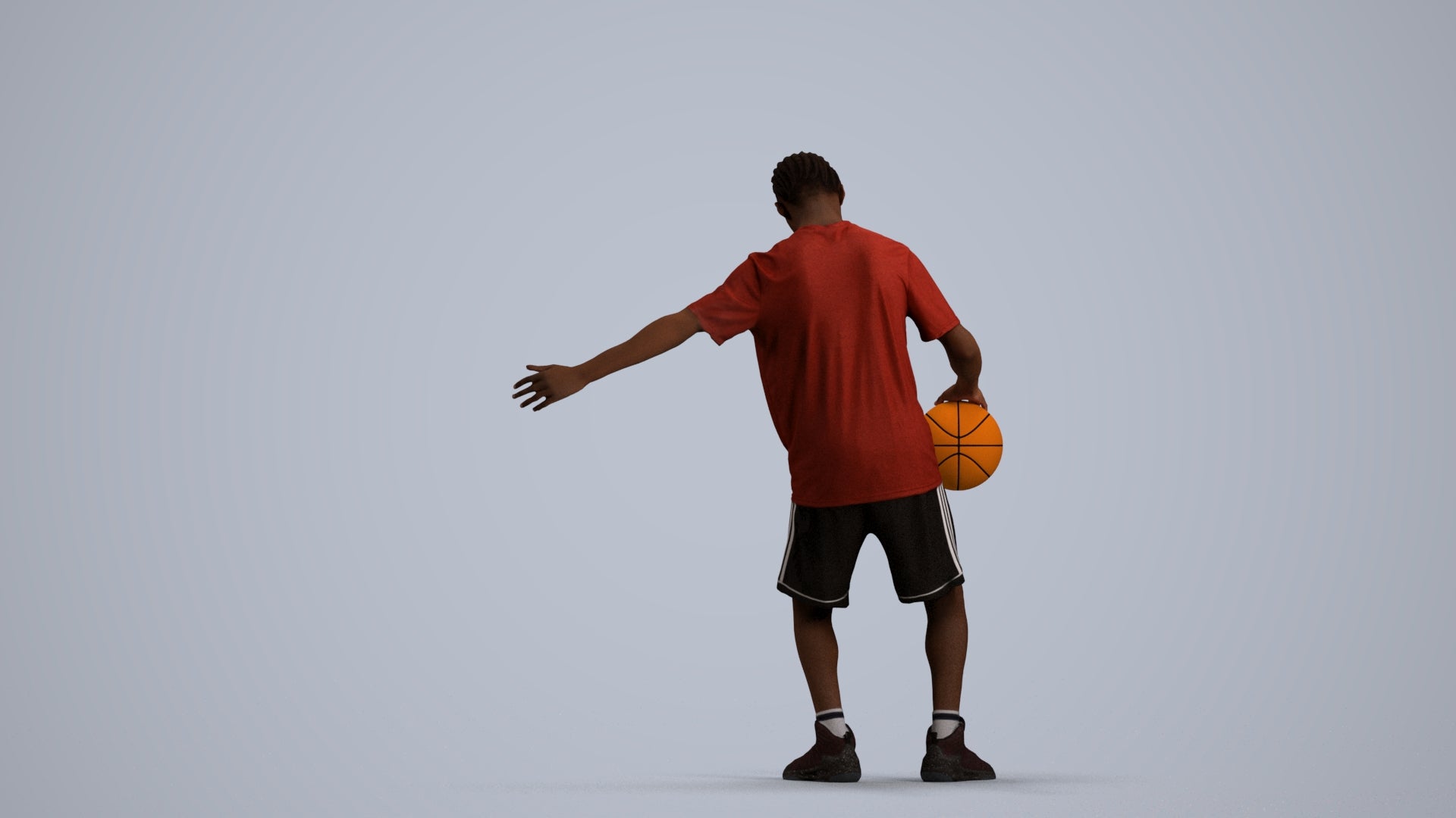 3D people model boy sport, scanned human for 3ds Max rendering, front view render