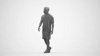 photogrammetry 3D man sport, realistic human model archviz FBX, wireframe back view