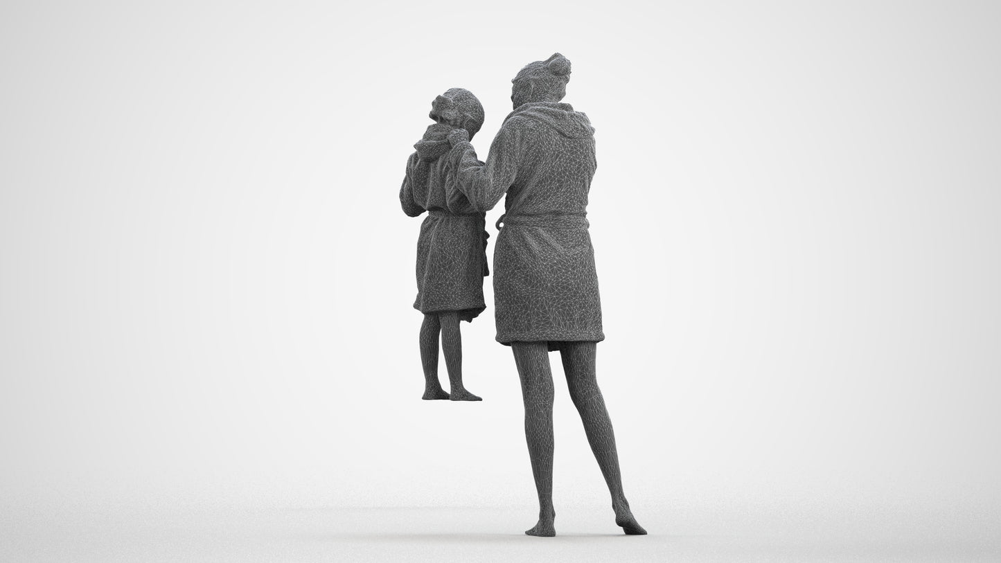 realistic 3D people girl casual kids, render-ready for V-Ray and Corona, FBX OBJ, wireframe front view