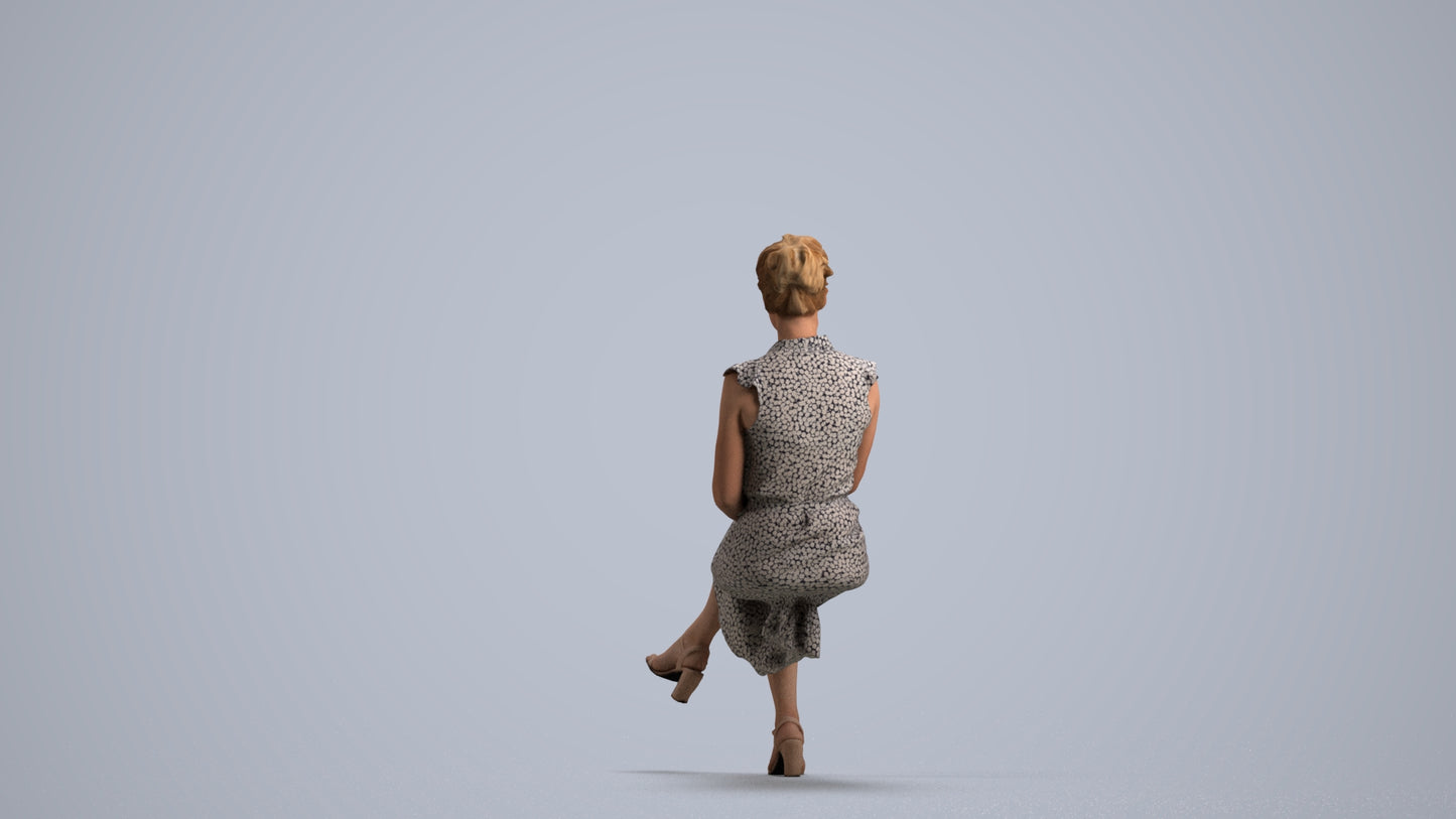 photogrammetry 3D woman casual kids, realistic human model archviz FBX, front view render