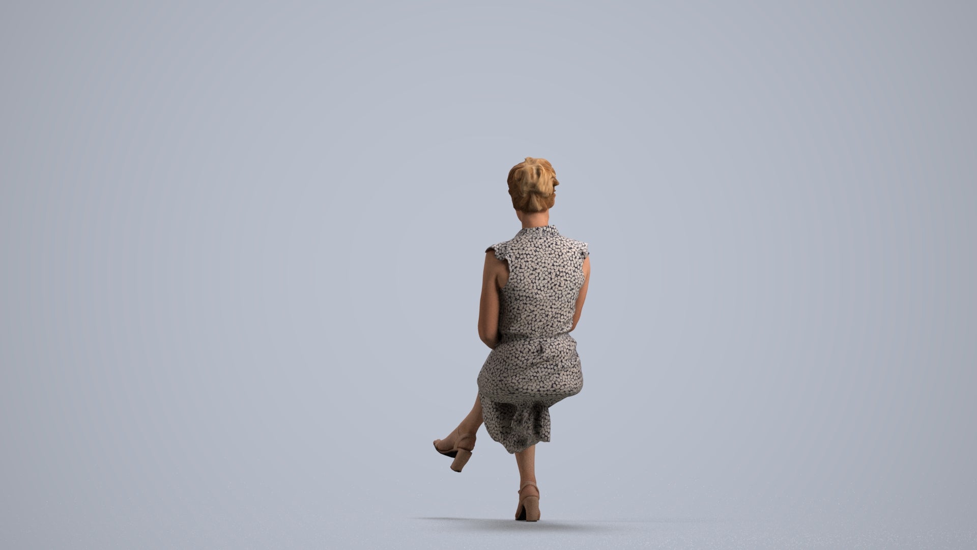 photogrammetry 3D woman casual kids, realistic human model archviz FBX, front view render