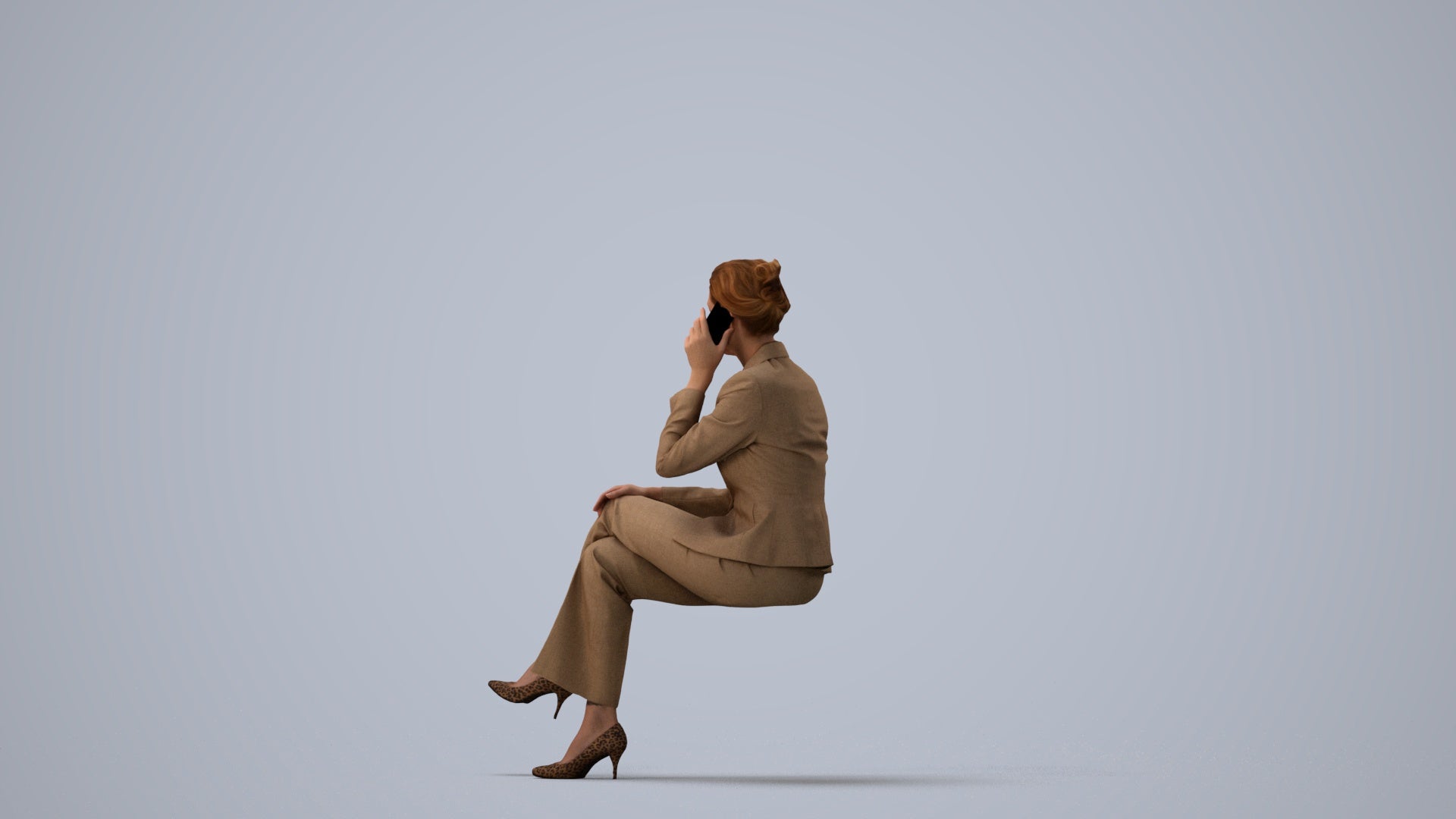 realistic 3D human man casual mix, archviz people FBX OBJ for Blender, three-quarter view render