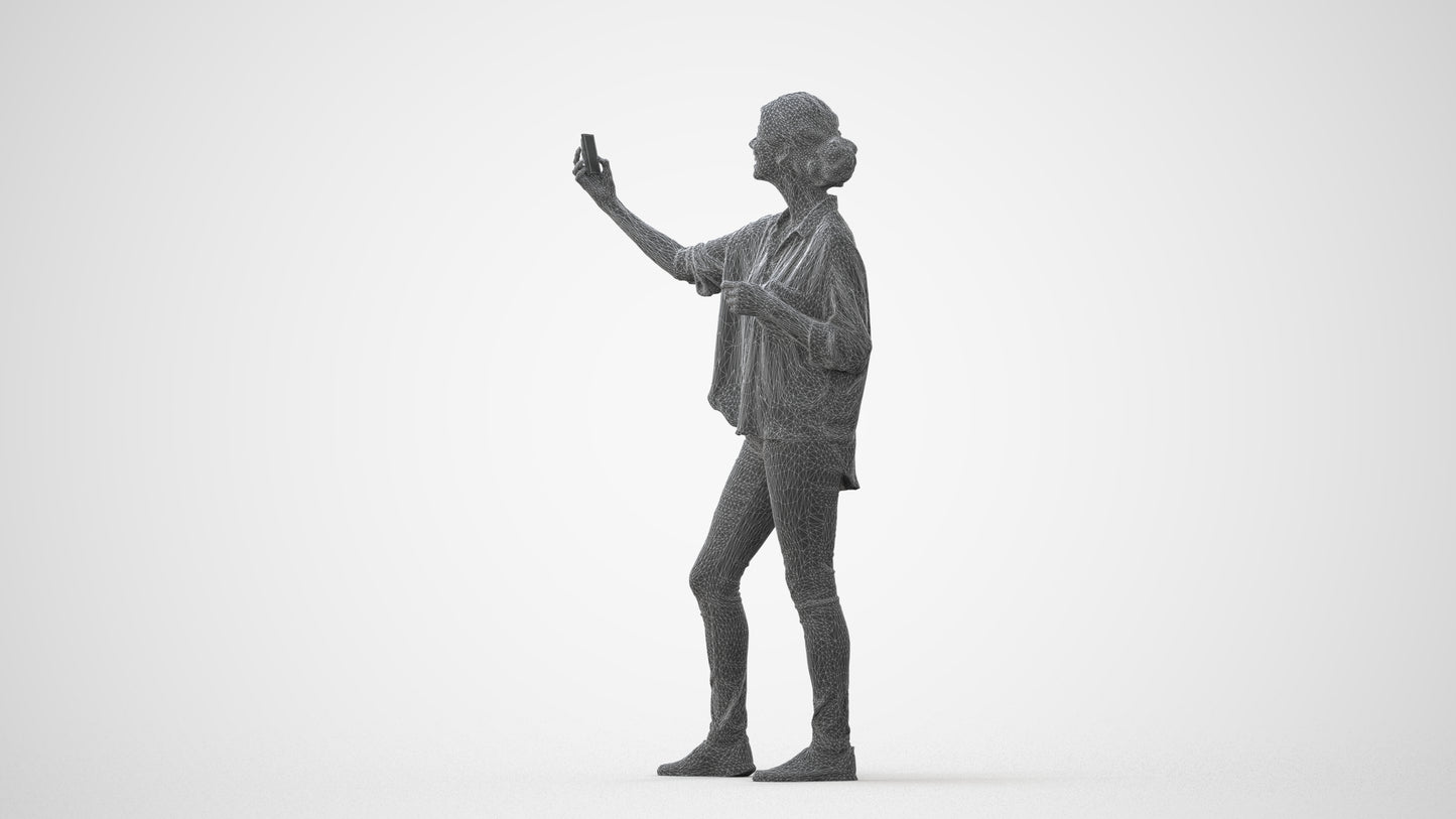3D people model woman casual standing, scanned human for 3ds Max rendering, square thumbnail