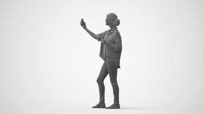 3D people model woman casual standing, scanned human for 3ds Max rendering, square thumbnail