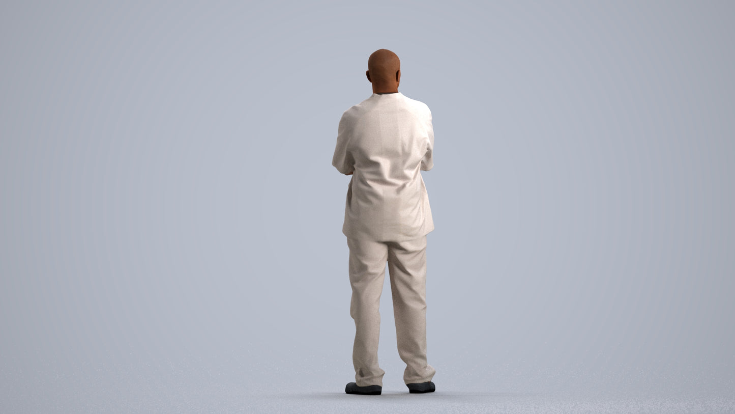 scanned 3D man medical, photogrammetry people for Enscape and V-Ray, front view render