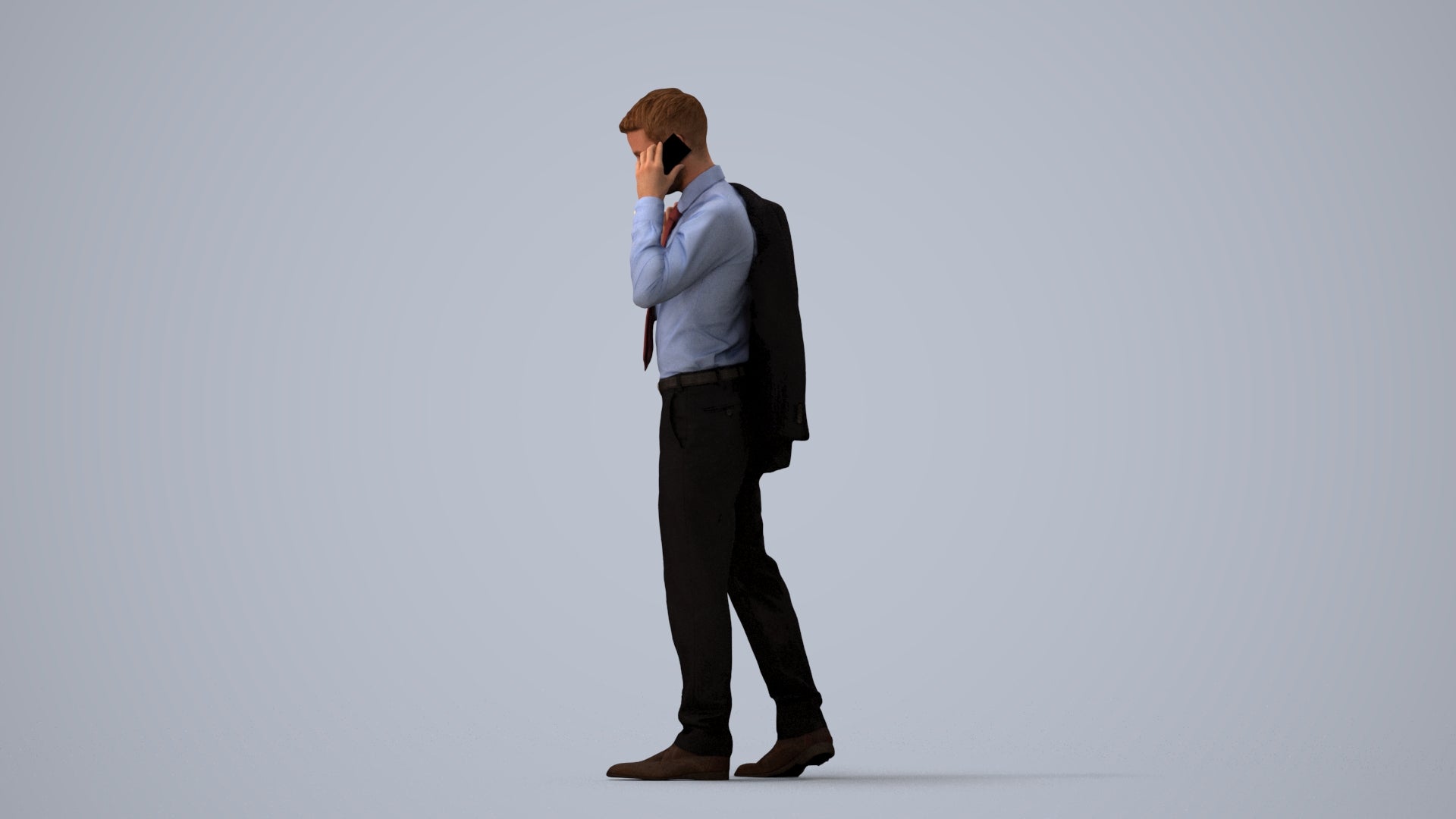 realistic 3D man business, scanned archviz people for Blender and 3ds Max, three-quarter view render