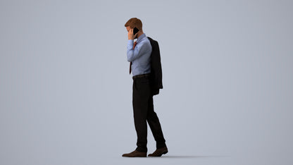 realistic 3D man business, scanned archviz people for Blender and 3ds Max, three-quarter view render