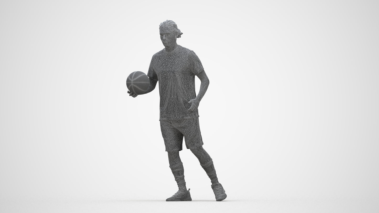 photogrammetry 3D man sport, realistic human model archviz FBX, wireframe back view