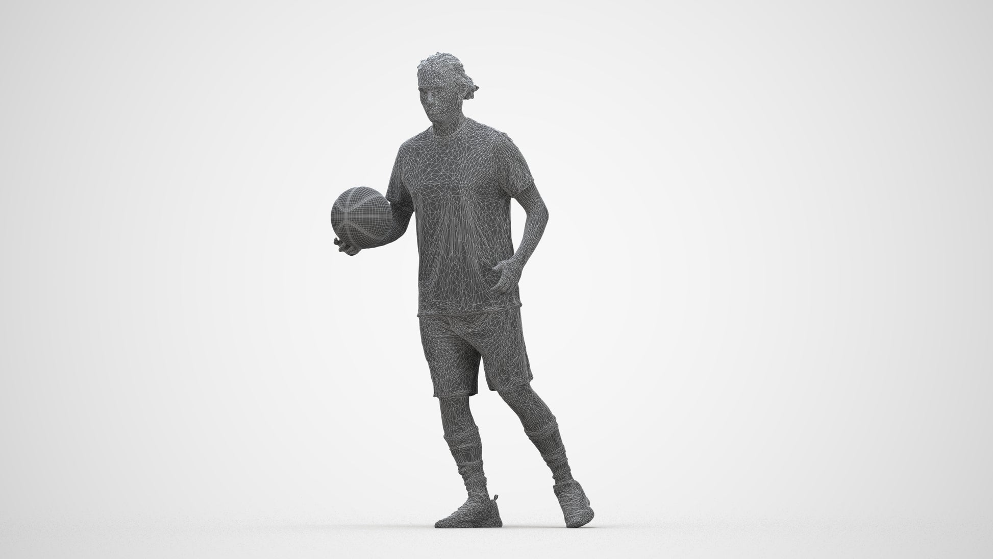 photogrammetry 3D man sport, realistic human model archviz FBX, wireframe back view