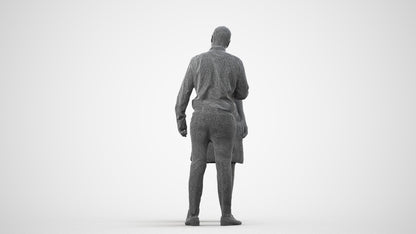 scanned 3D woman business, photogrammetry people for Enscape and V-Ray, wireframe side view