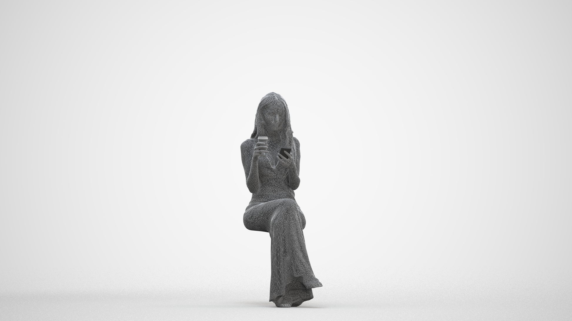 realistic 3D human woman formal formalaffairs, archviz people FBX OBJ for Blender, three-quarter front view render