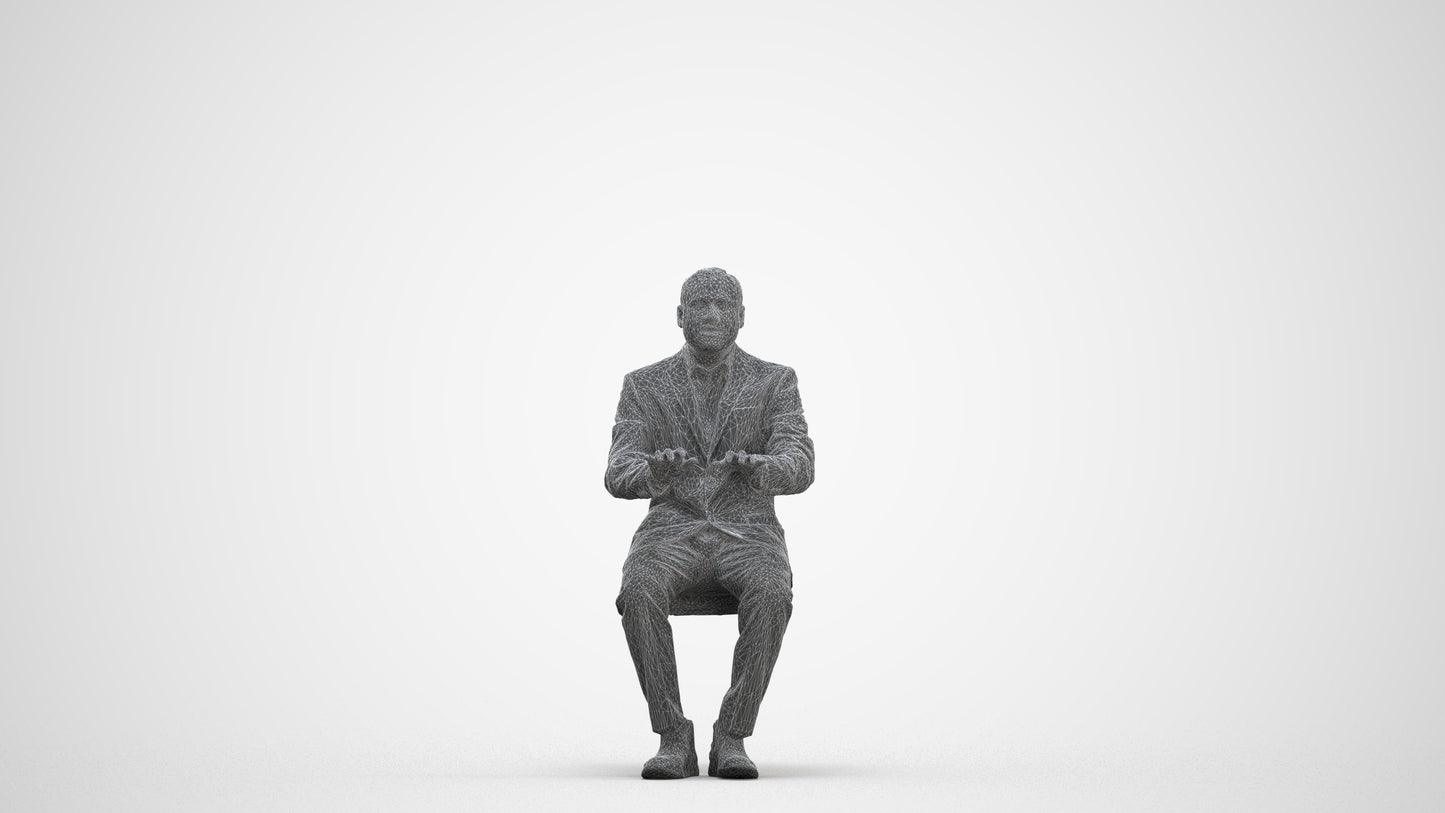 realistic 3D people man business, render-ready for V-Ray and Corona, FBX OBJ, three-quarter front view render