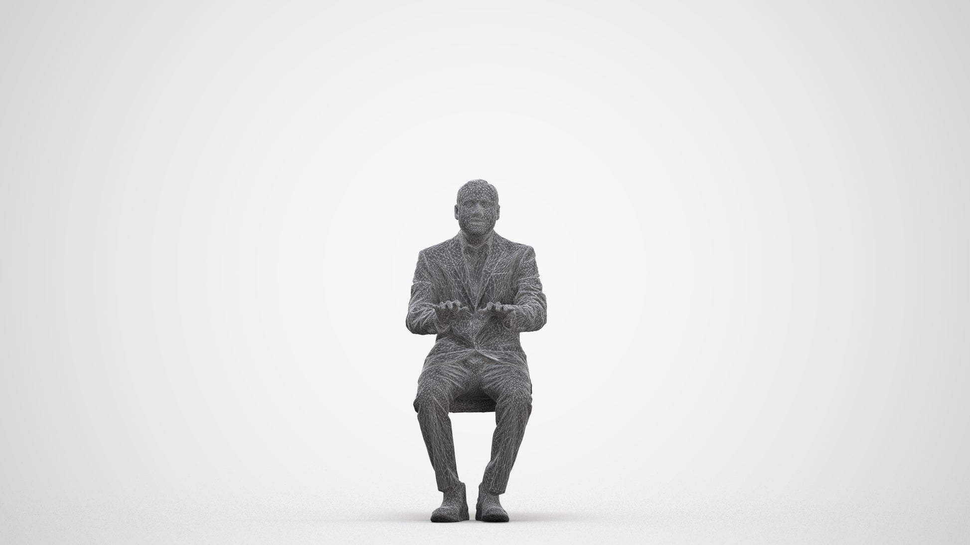 realistic 3D people man business, render-ready for V-Ray and Corona, FBX OBJ, three-quarter front view render