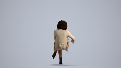 photogrammetry 3D woman business sitting, realistic human model archviz FBX, front view render