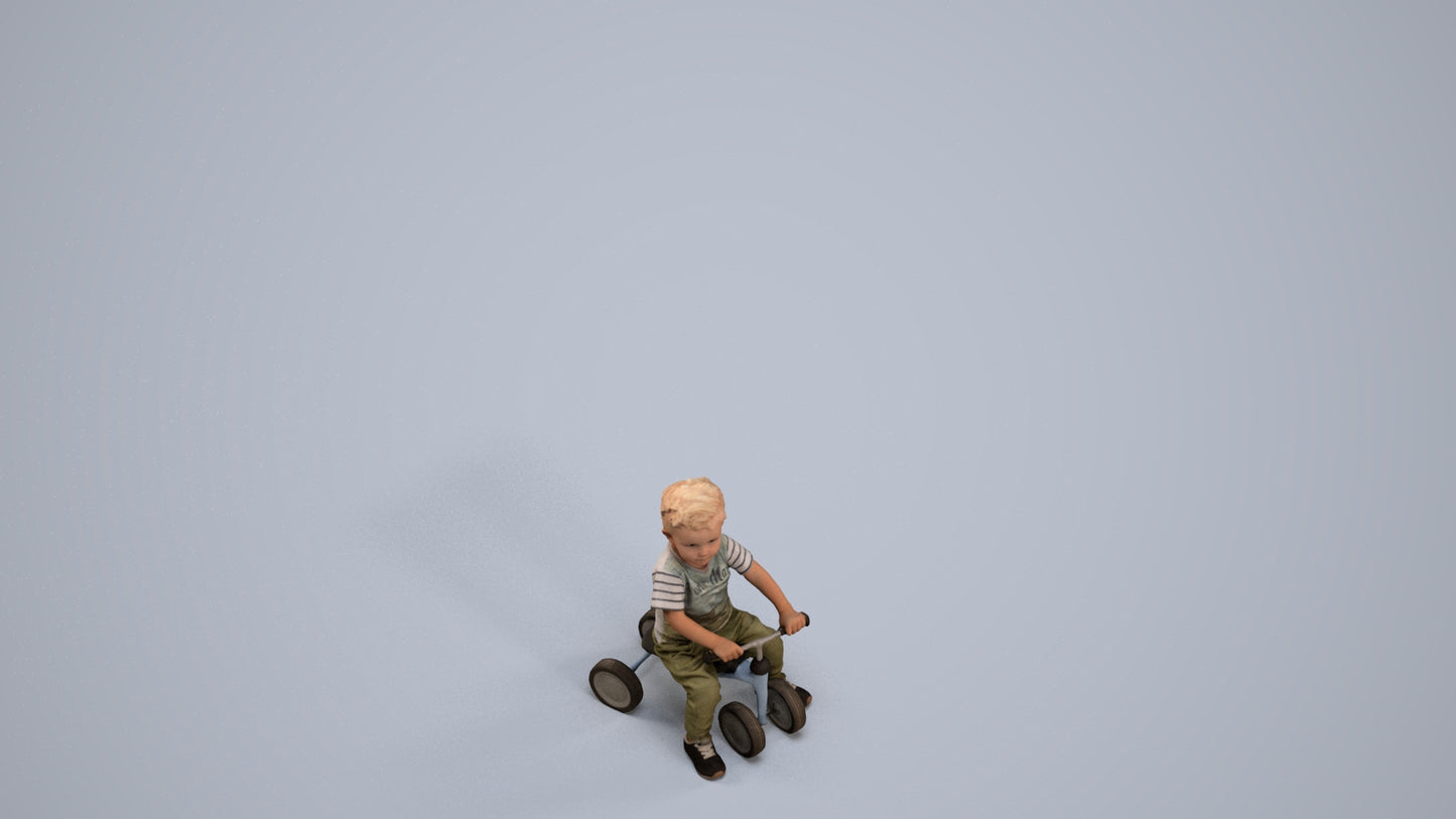 realistic 3D people boy casual kids, render-ready for V-Ray and Corona, FBX OBJ, back view render