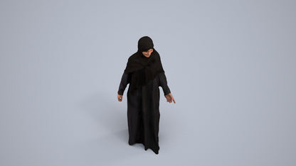photogrammetry 3D woman standing, realistic human model archviz FBX, back view render