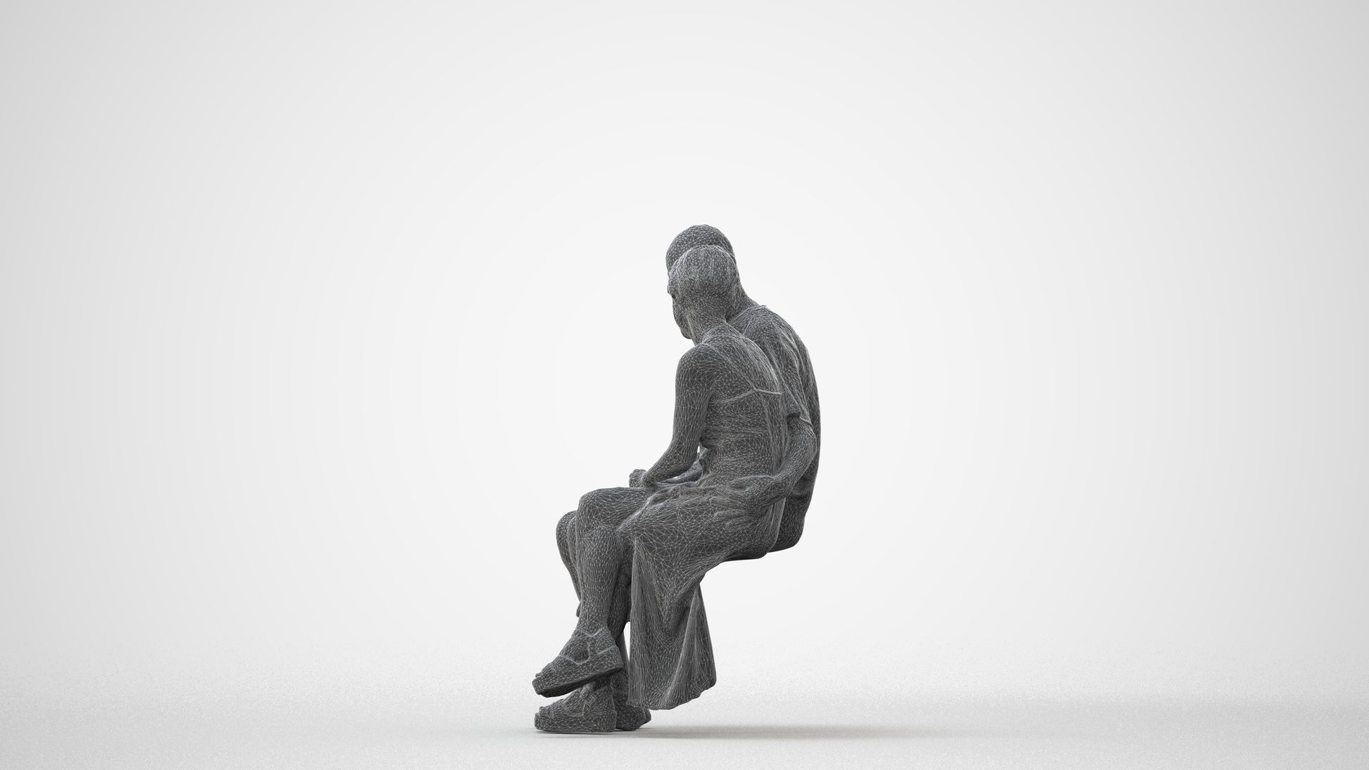 realistic 3D senior woman couple, scanned archviz people for Blender and 3ds Max, square thumbnail