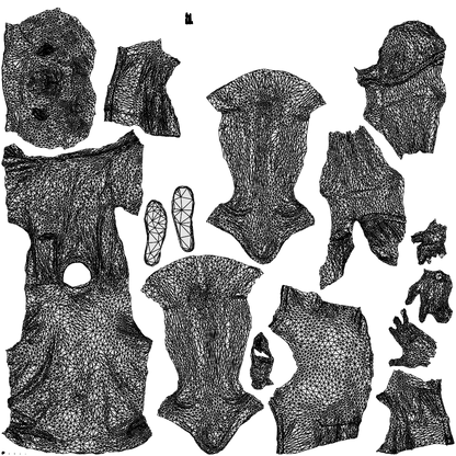 realistic 3D human man casual sitting, archviz people FBX OBJ for Blender, wireframe top-down view